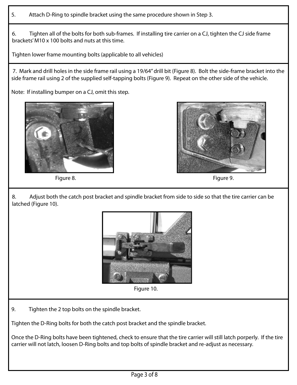 Rugged Ridge Tire Carrier, XHD Rear Bumper, 76-06 Jeep CJ & Wrangler User Manual | Page 3 / 8