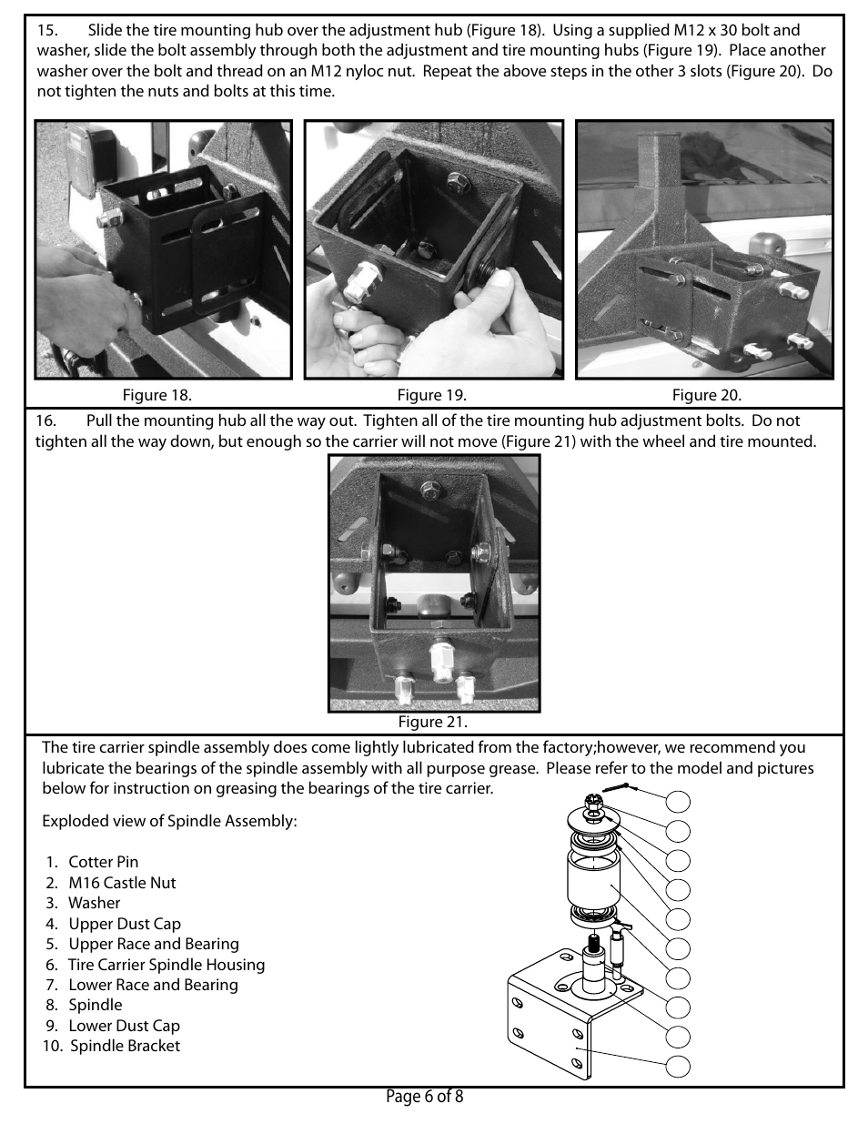 Page 6 of 8 | Rugged Ridge Tire Carrier, XHD Rear Bumper, 76-06 Jeep CJ & Wrangler User Manual | Page 6 / 8