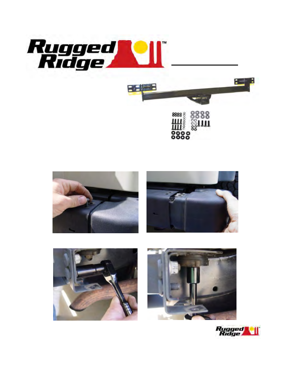 Rugged Ridge Receiver Hitch for Rear Tube Bumpers, 87-06 Jeep Wrangler User Manual | 3 pages