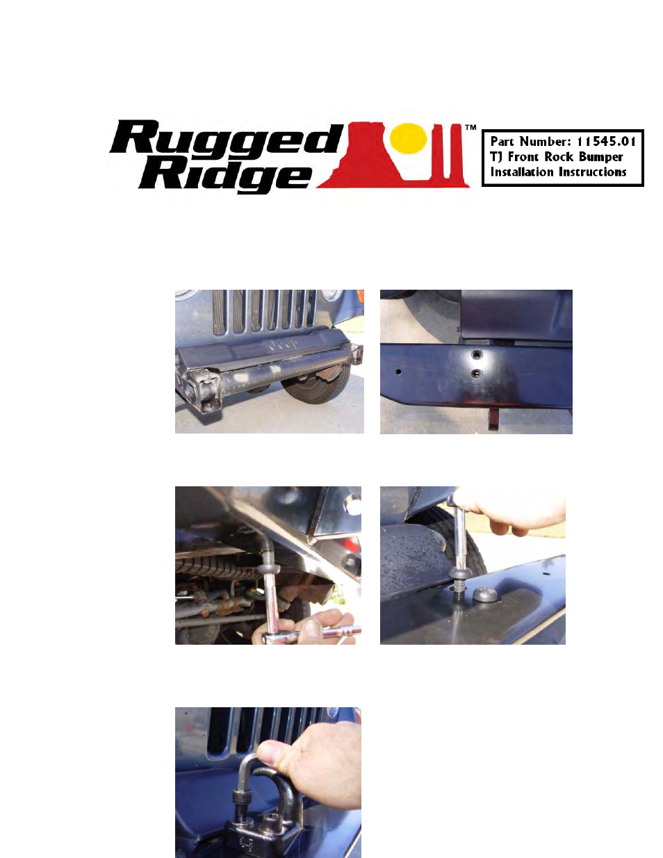 Rugged Ridge Rock Crawler Front Bumper, 97-06 Jeep Wrangler User Manual | 2 pages