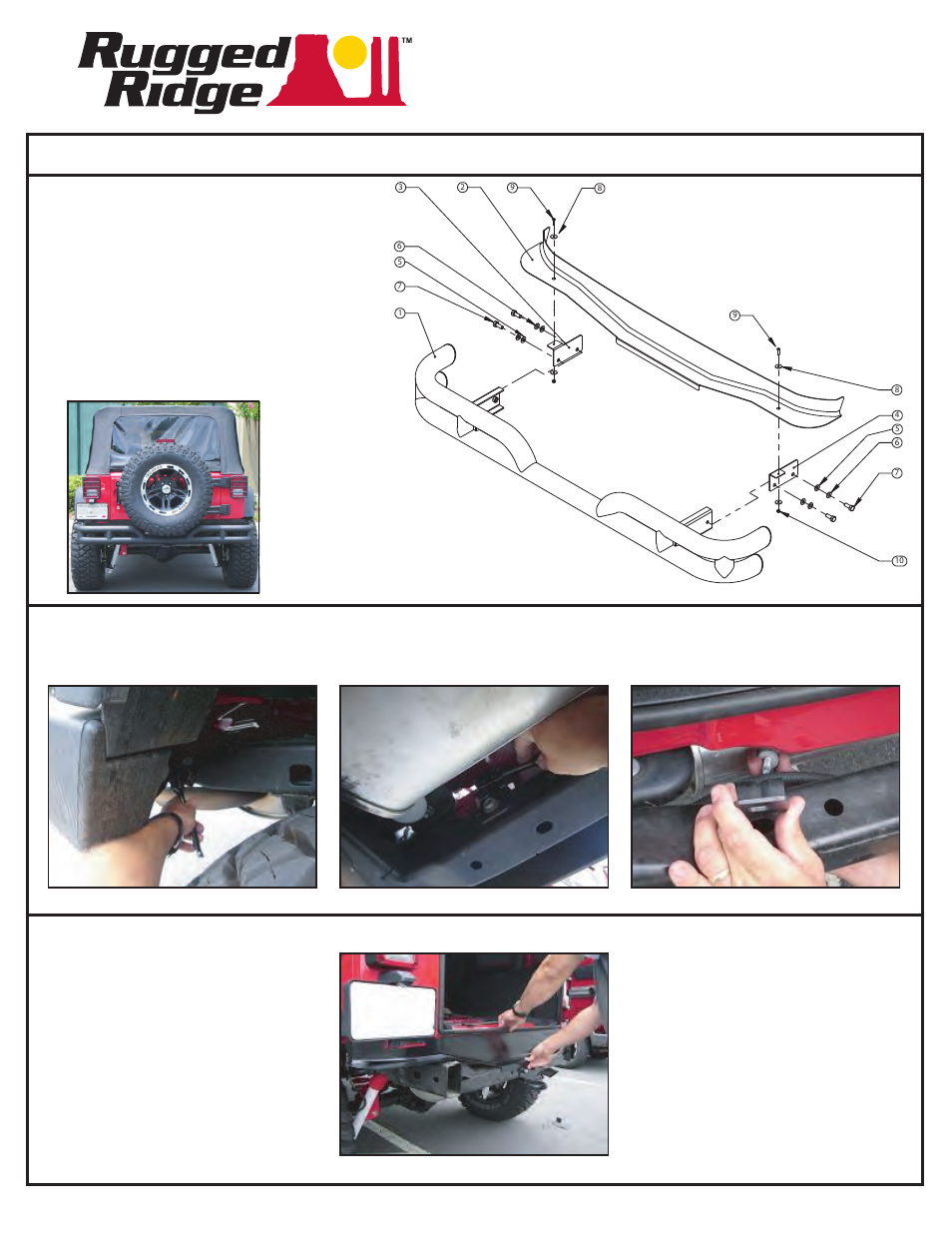 Rugged Ridge RRC Rear Bumper, 2-Inch Receiver Hitch, 07-14 Jeep Wrangler User Manual | 2 pages