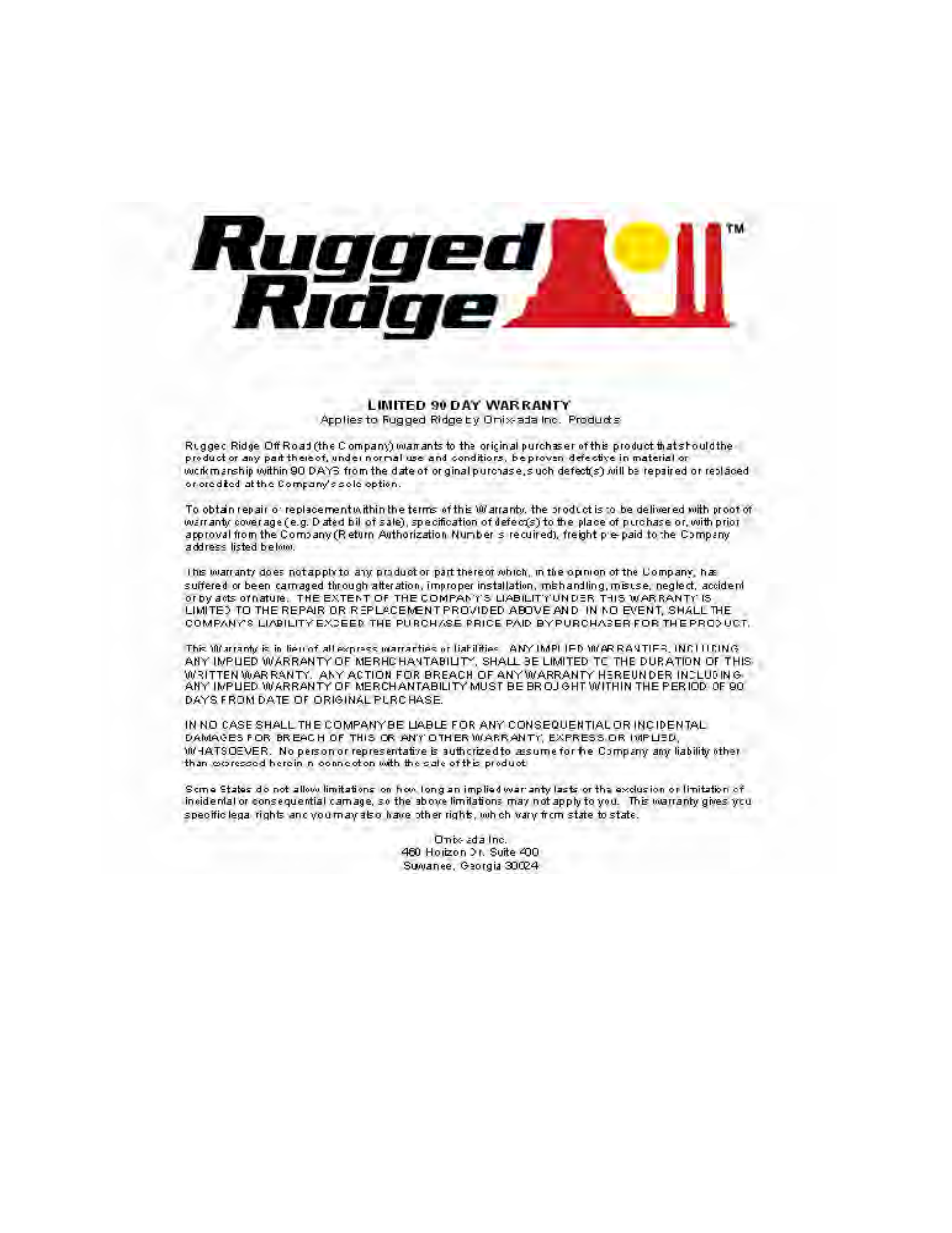 Rugged Ridge 3-Inch Double Tube Rear Bumper, 87-06 Jeep Wrangler User Manual | Page 4 / 4