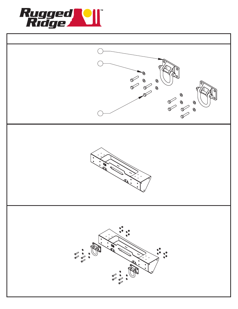 Rugged Ridge Polished Stainless Steel D-Rings, XHD Modular Front, Rear Bumper User Manual | 2 pages