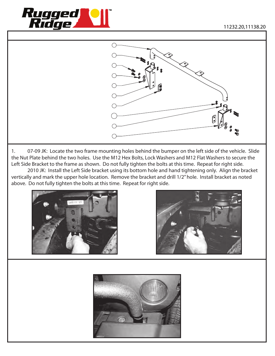 Rugged Ridge Bumper Mounted Light Bar, Stainless Steel, 07-14 Jeep Wrangler (JK) User Manual | 4 pages