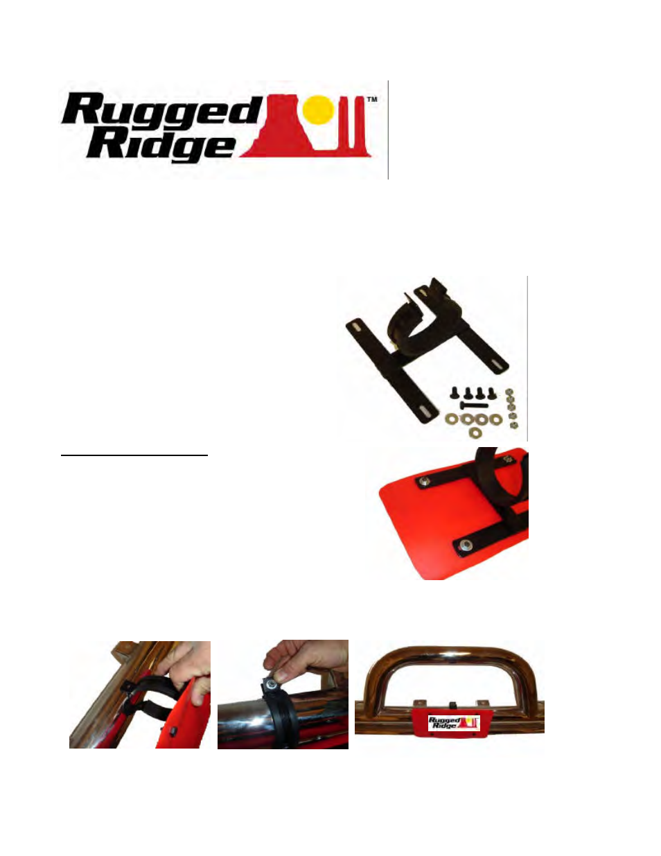Rugged Ridge 3-inch Tube Bumper License Plate Bracket User Manual | 1 page