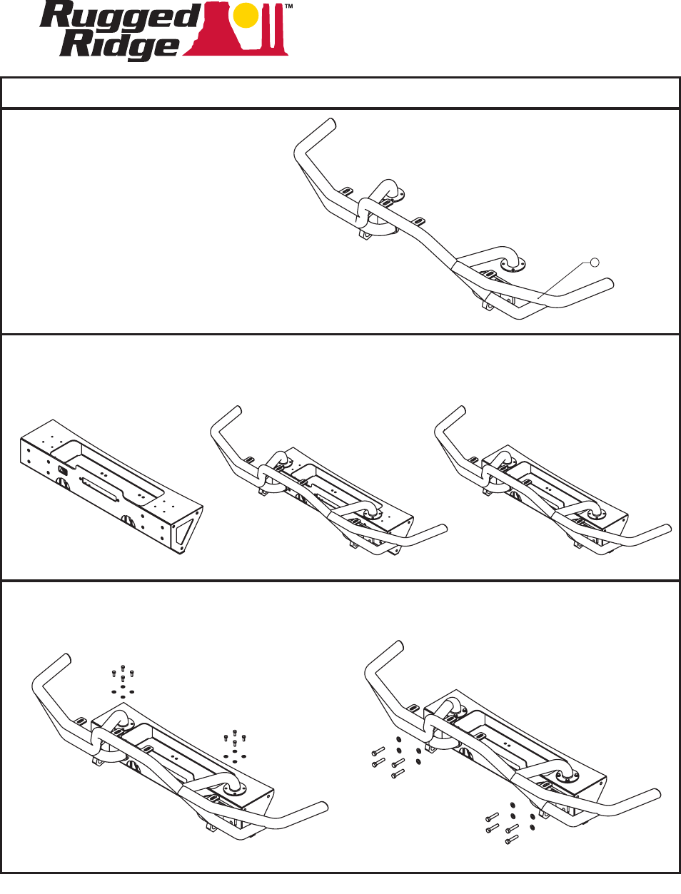 Rugged Ridge RRC Mount, XHD Modular Front Bumper, 76-06 Jeep Wrangler User Manual | 2 pages
