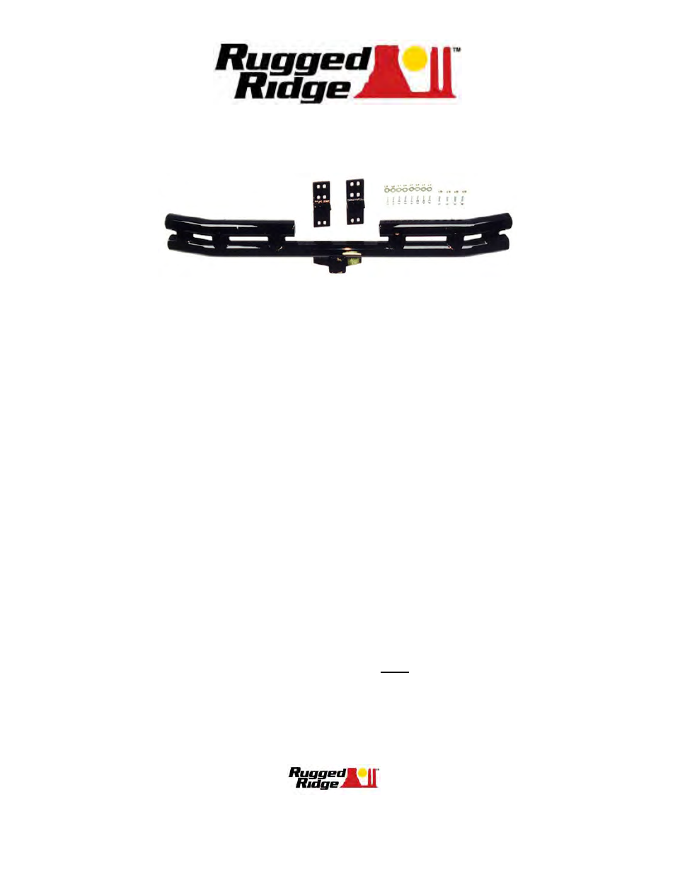 Rugged Ridge 3-Inch Rear Double Tube Bumper, 55-06 Jeep CJ & Wrangler User Manual | 1 page