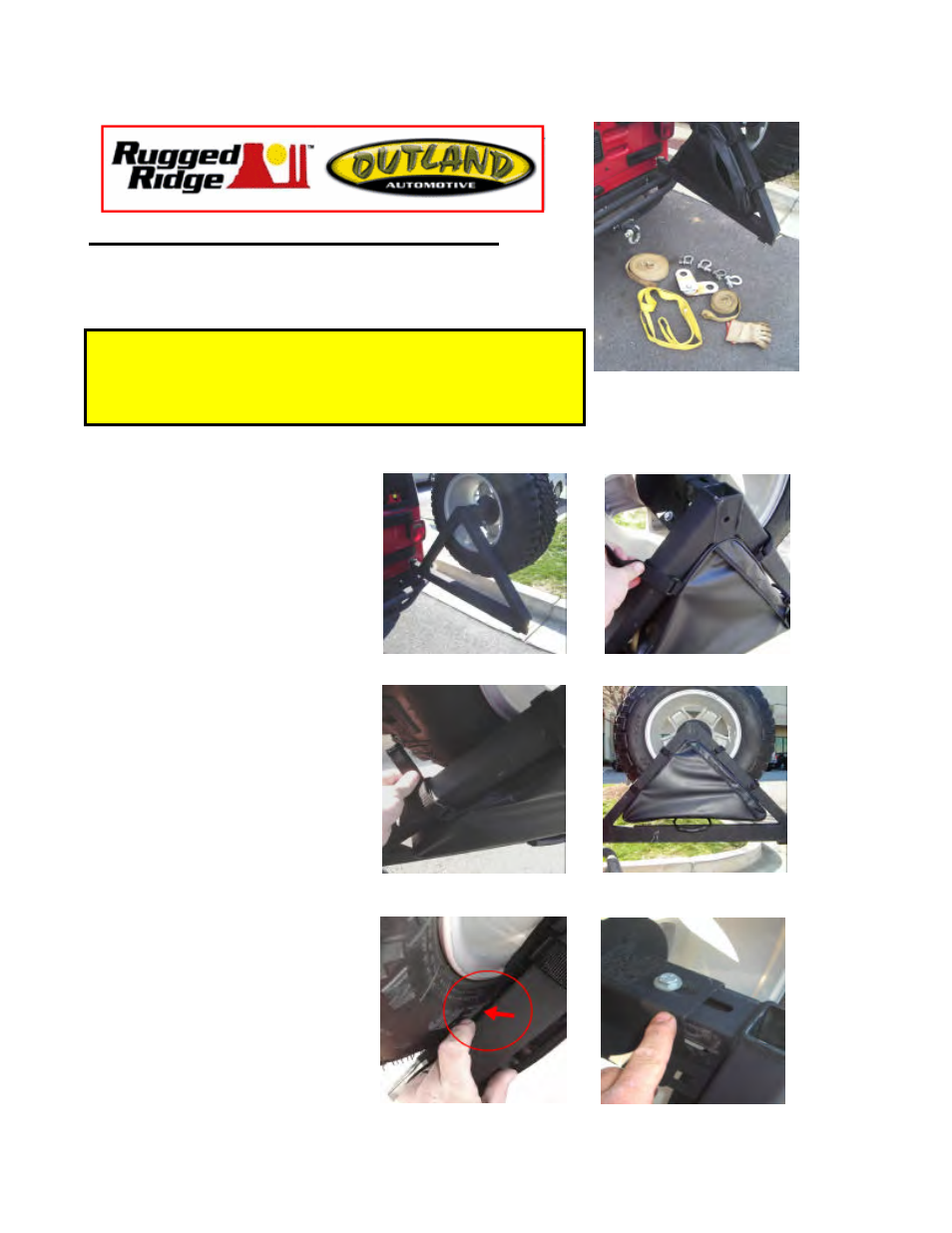 Rugged Ridge Triangular Storage Bag for Rugged Ridge Tire Carriers User Manual | 2 pages