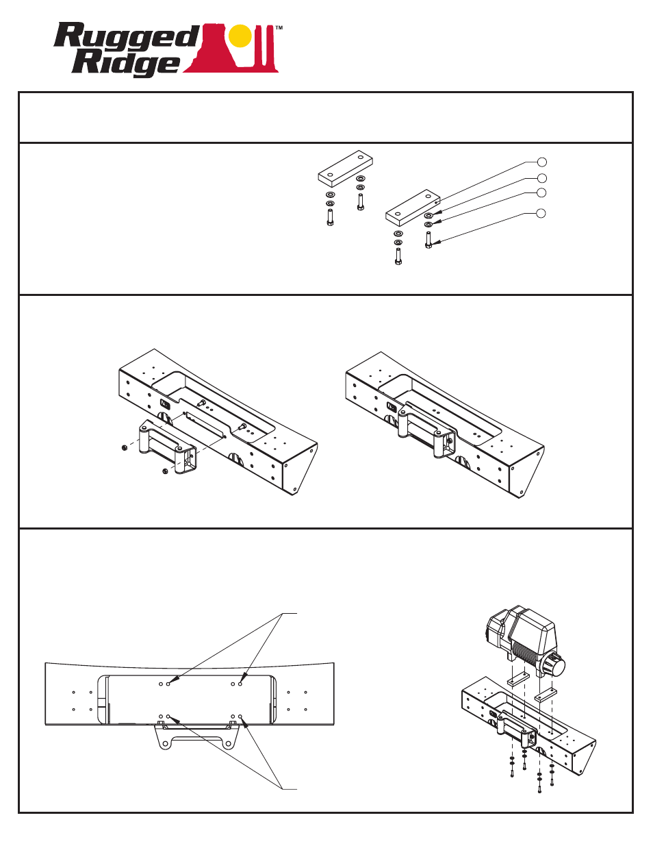 Rugged Ridge Winch Mounting Spacers, 07-14 Jeep Wrangler (JK) User Manual | 2 pages