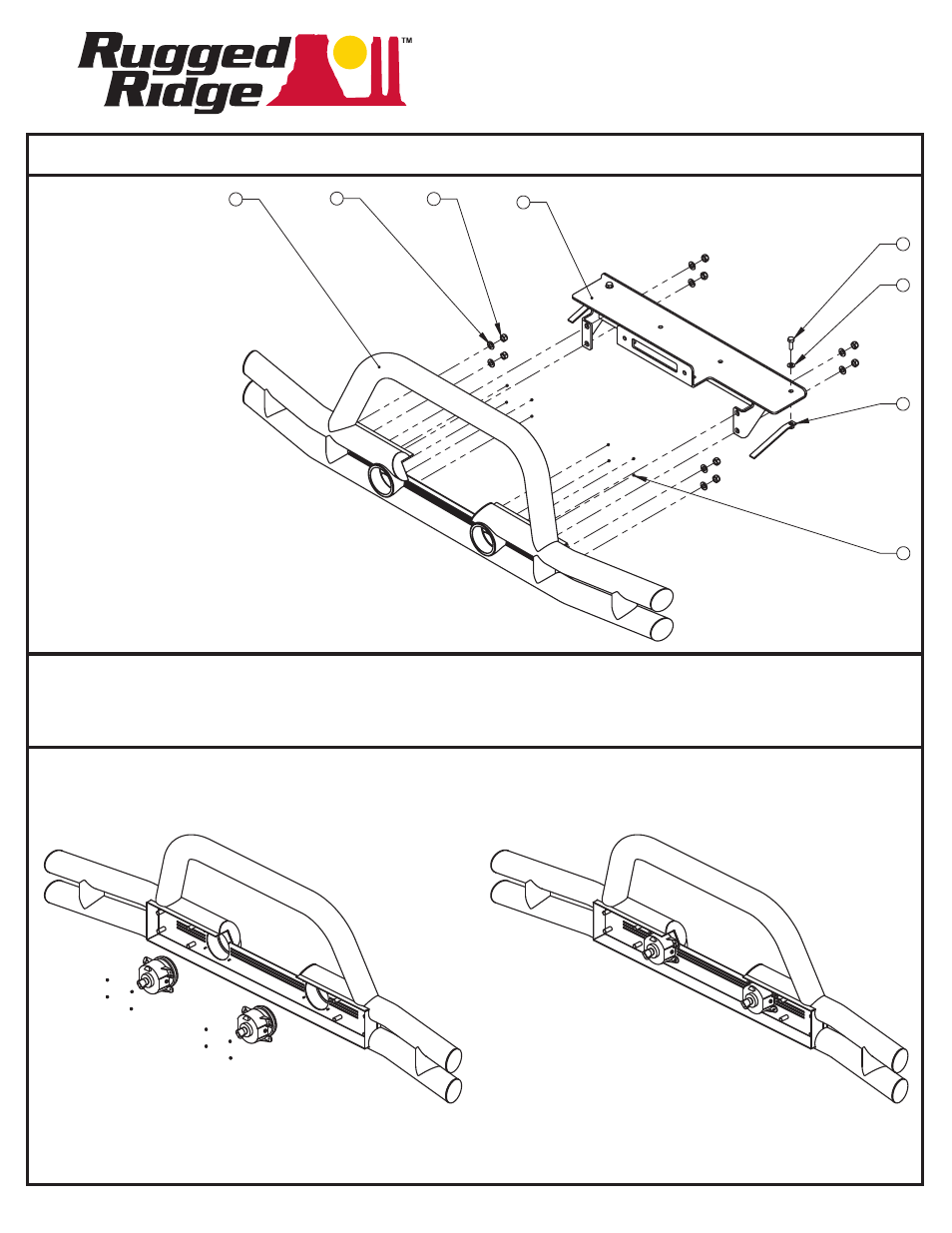 Rugged Ridge 3-Inch Double Tube Front Winch Bumper, 07-13 Jeep Wrangler User Manual | 3 pages