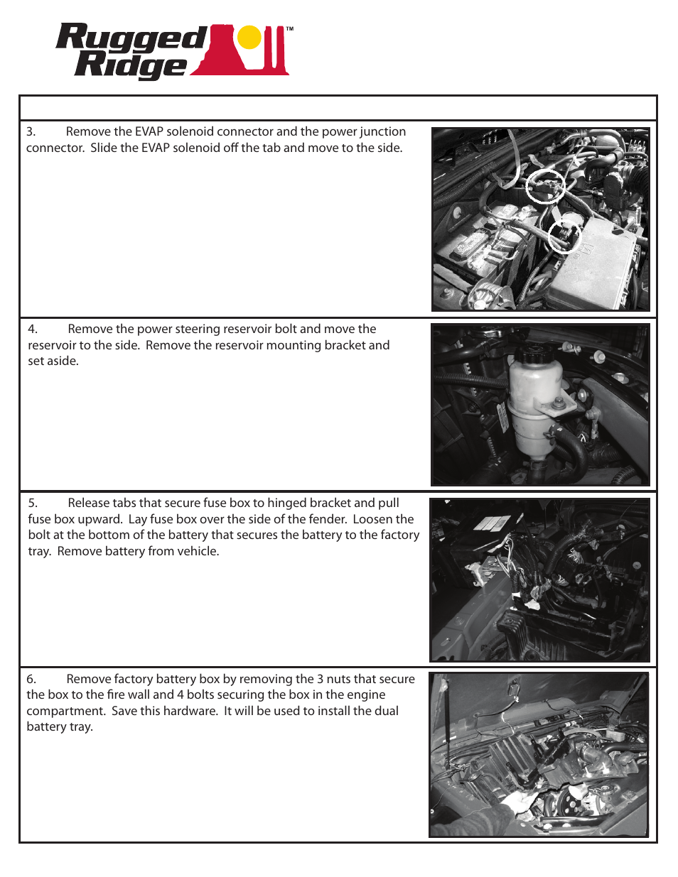 Jeep, Jk wrangler dual battery tray | Rugged Ridge Dual Battery Tray, 07-11 Jeep Wrangler (JK) User Manual | Page 2 / 4
