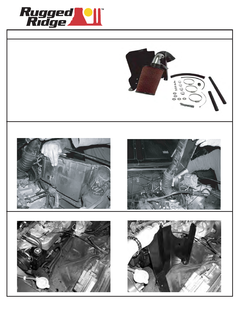 Rugged Ridge Cold Air Intake Kit, 4.0L, 91-01 Jeep Cherokee (XJ) User Manual | 3 pages