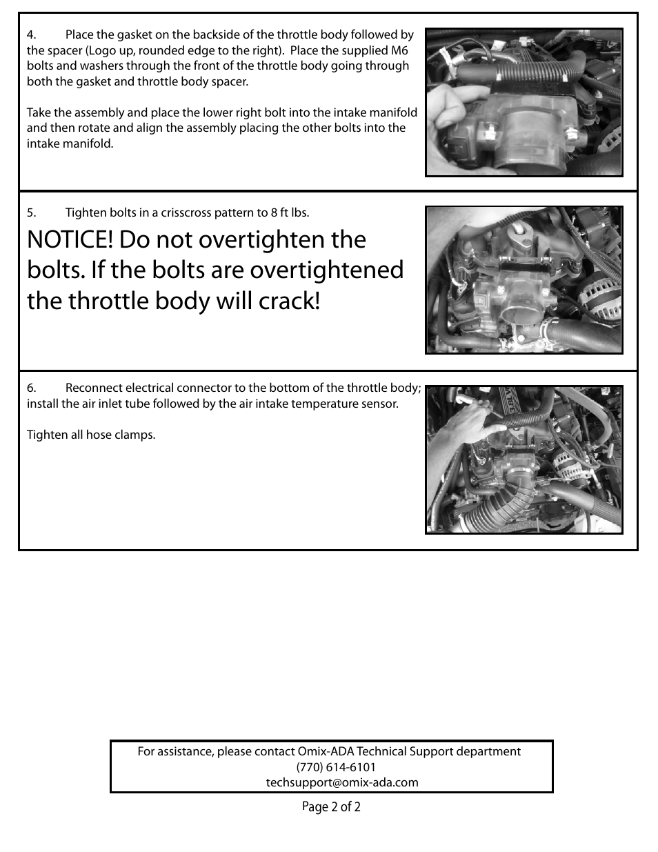 Rugged Ridge Throttle Body Spacer, Rugged Ridge, Jeep Wrangler (JK) 07-11 3.8L User Manual | Page 2 / 2
