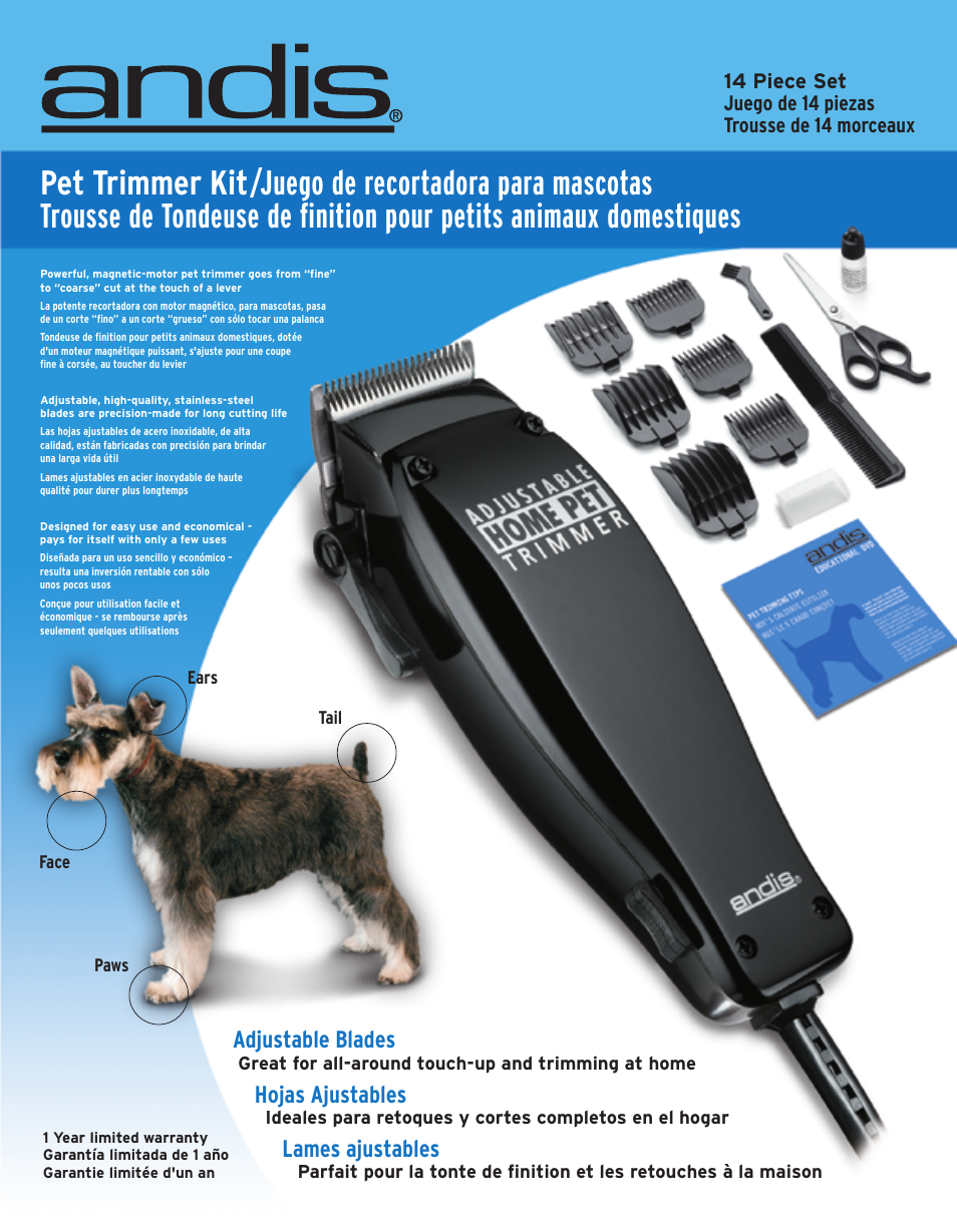 Andis Company MC-2 User Manual | 2 pages