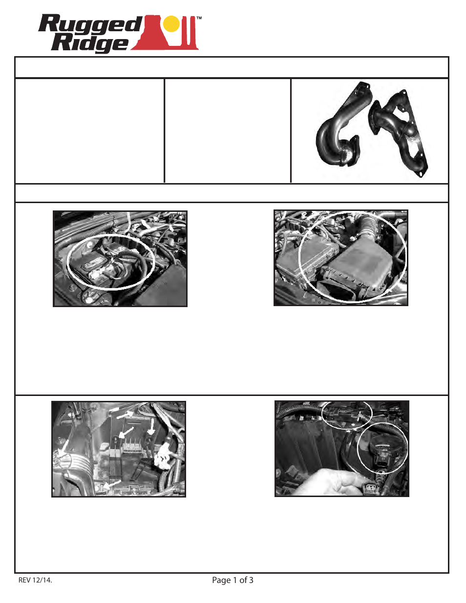 Rugged Ridge Stainless Steel Header, 3.8L, 07-11 Jeep Wrangler User Manual | 3 pages