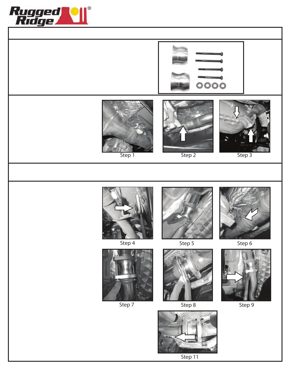 Rugged Ridge Exhaust Spacer Kit, 12-14 Jeep Wrangler (JK) User Manual | 1 page