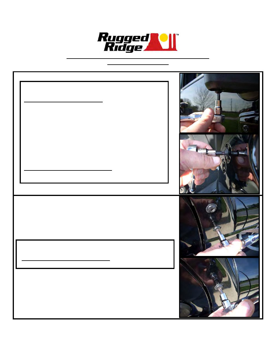 Rugged Ridge Mirror Relocation Brackets, Black, 07-14 Jeep Wrangler (JK) User Manual | Page 2 / 4
