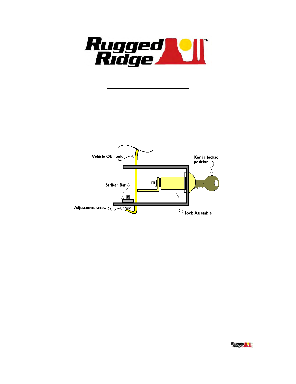 Rugged Ridge Hood Lock Kit, 98-06 Jeep Wrangler User Manual | 2 pages