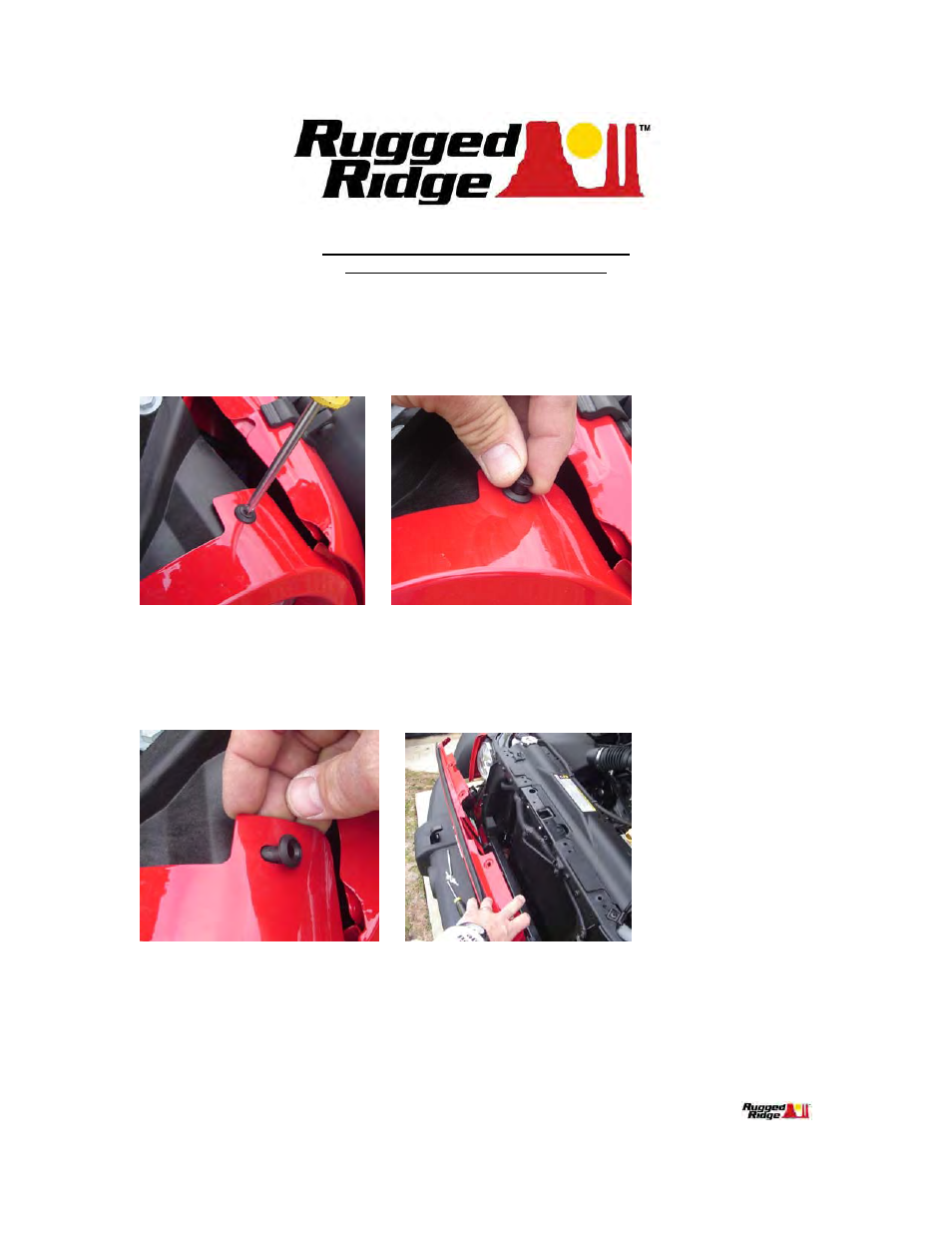 Rugged Ridge Hood Lock Kit, 07-14 Jeep Wrangler (JK) User Manual | 4 pages