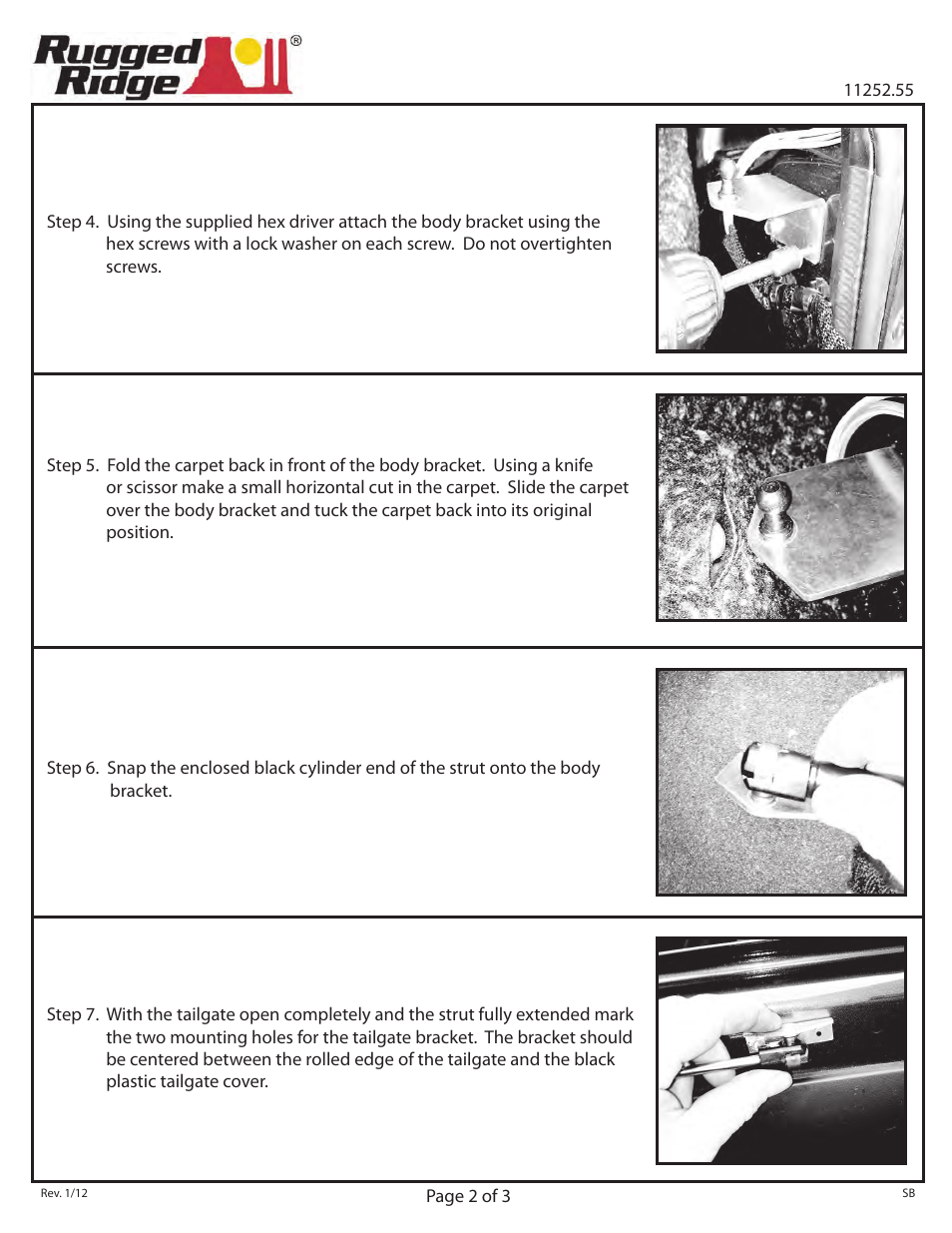Rugged Ridge Tailgate Assist Kit, 07-10 Jeep Wrangler (JK) User Manual | Page 2 / 3