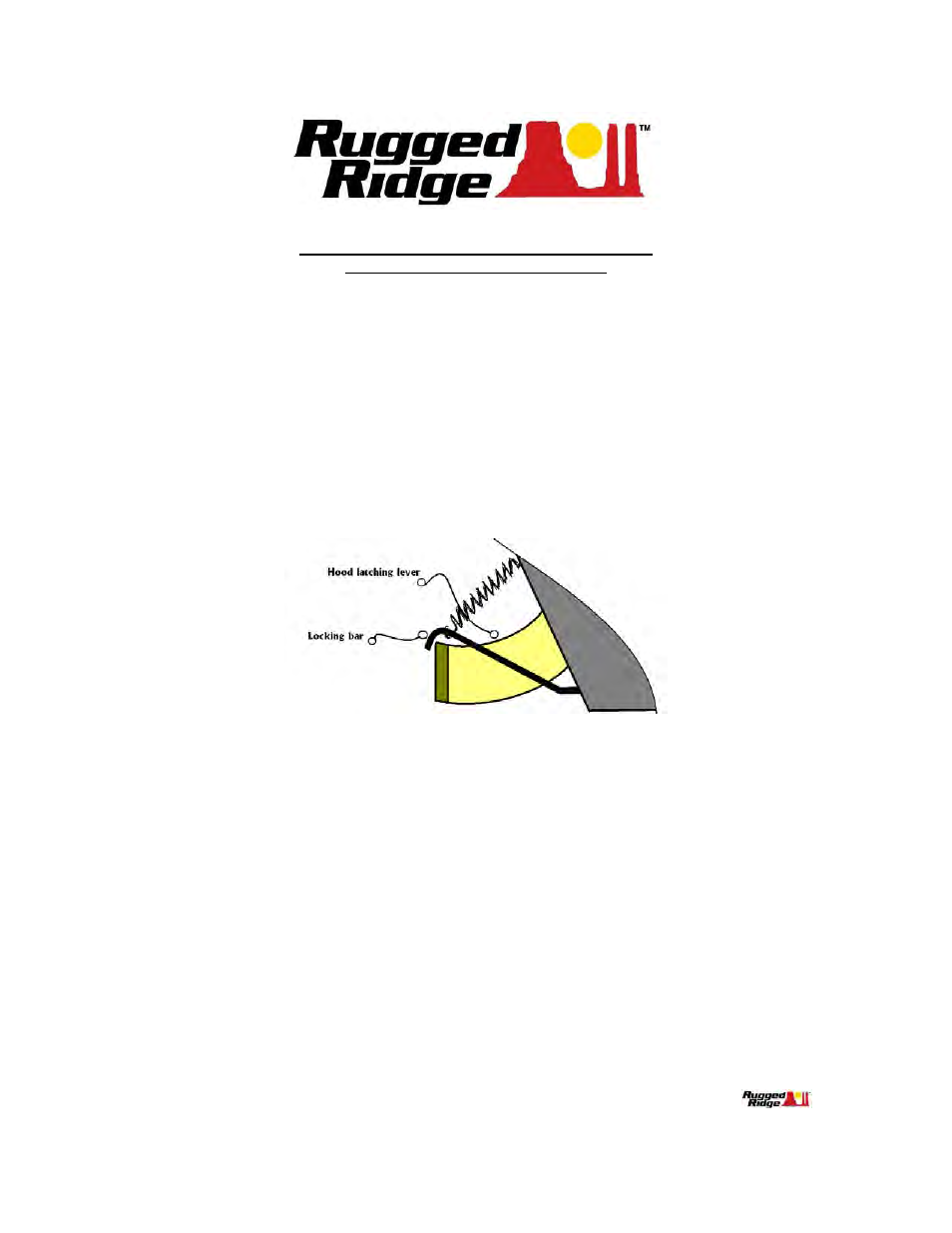 Rugged Ridge Hood Lock Kit, 1997 Jeep Wrangler (TJ) User Manual | 2 pages