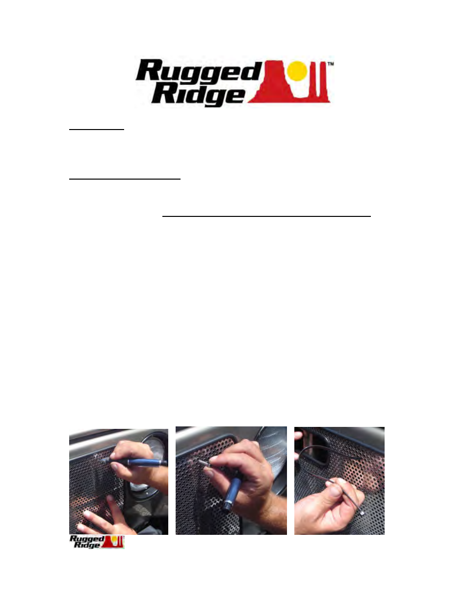 Rugged Ridge Radiator Bug Shield, Stainless Steel, 97-06 Jeep Wrangler User Manual | 1 page