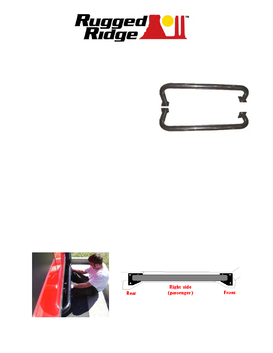 Rugged Ridge 3-Inch Round Tube Side Steps, Titanium, 97-06 Jeep Wrangler (TJ) User Manual | 2 pages