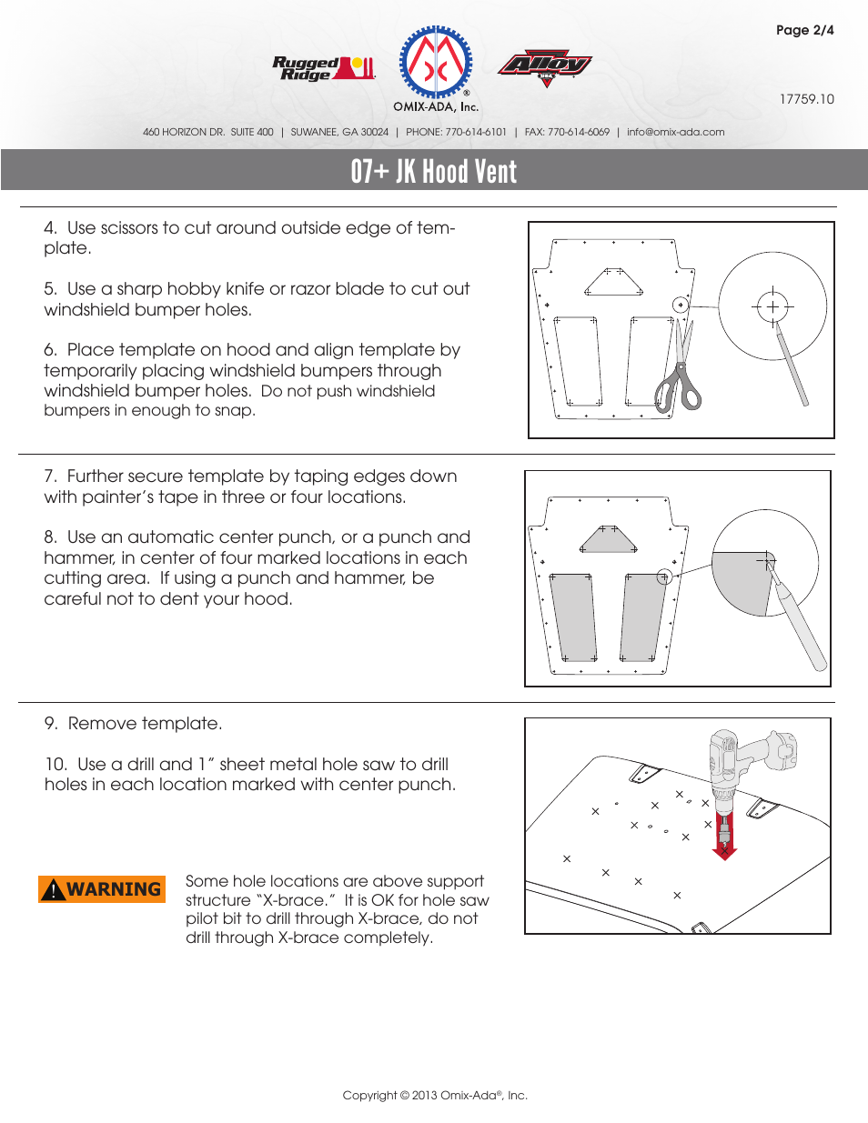07+ jk hood vent | Rugged Ridge Hood Vent Insert, Black, 07-14 Wrangler (JK) User Manual | Page 2 / 4