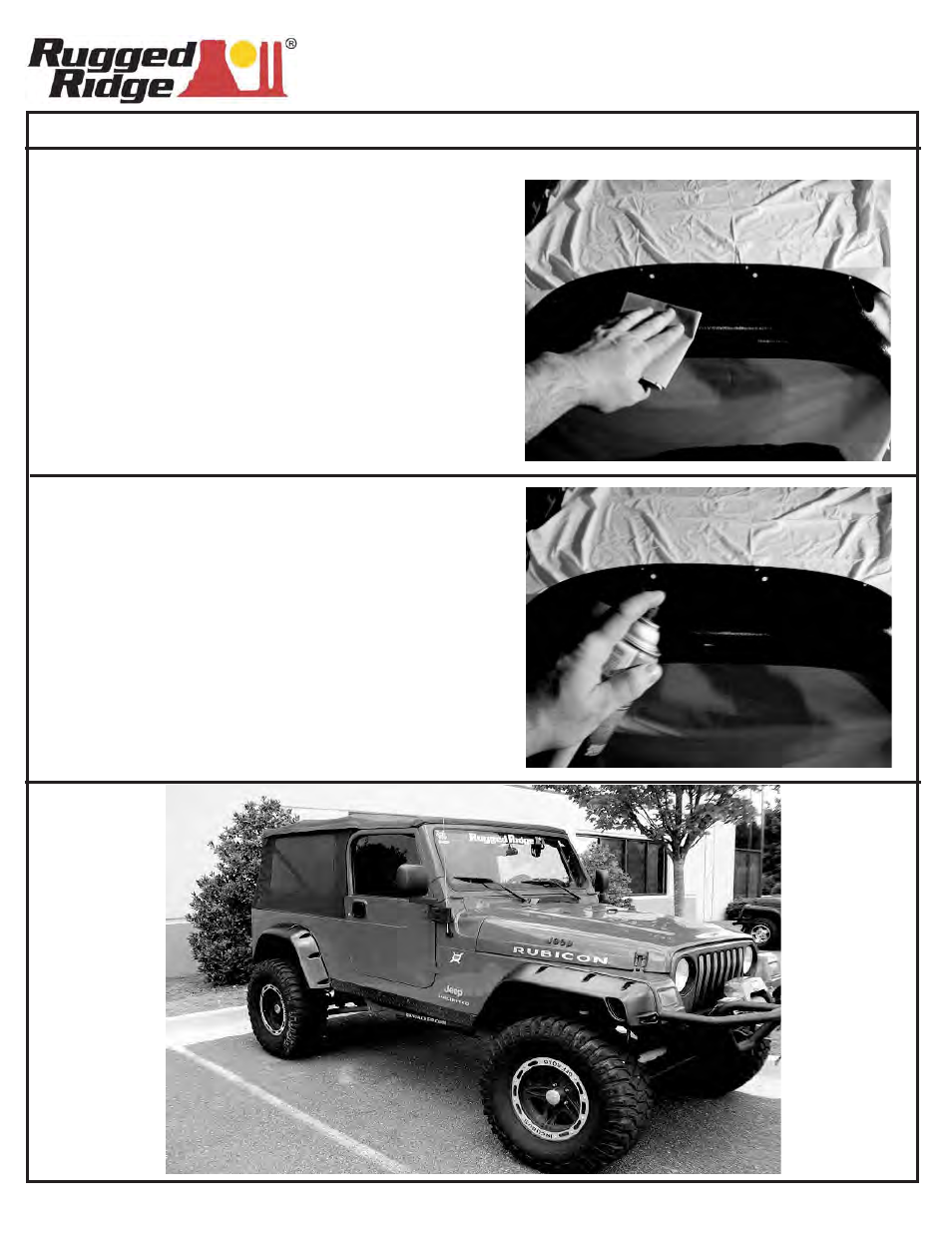 Optional painting instructions | Rugged Ridge 6-Piece All Terrain Fender Flare Kit, 97-06 Jeep Wrangler User Manual | Page 2 / 2