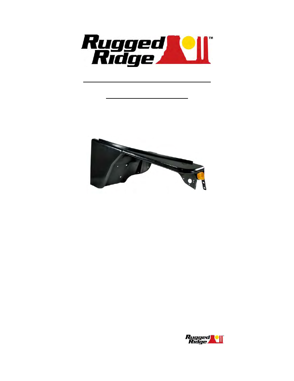 Rugged Ridge RRC Tubular Steel Flat Fender Kit, 97-06 Jeep Wrangler User Manual | 4 pages