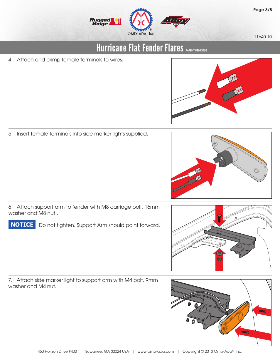 Hurricane flat fender flares | Rugged Ridge Hurricane Flat Fender Flare Kit, 07-14 Wrangler User Manual | Page 5 / 12