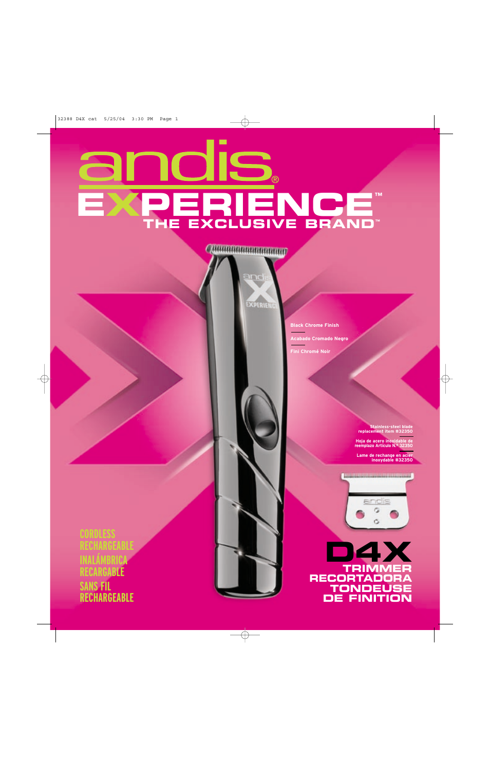 Andis Company Experience D4X User Manual | 2 pages