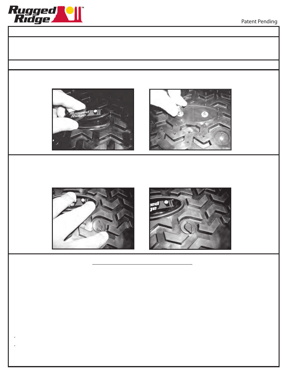 Rugged Ridge Floor Liners, Rear, Black, 07-15 Jeep Wrangler Unlimited (JK) User Manual | 1 page