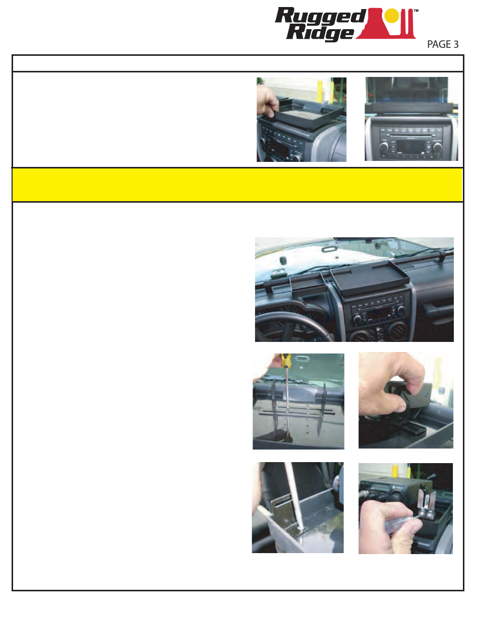 Rugged Ridge Dash Organizer Tray, 07-10 Jeep Wrangler (JK) User Manual | Page 3 / 4