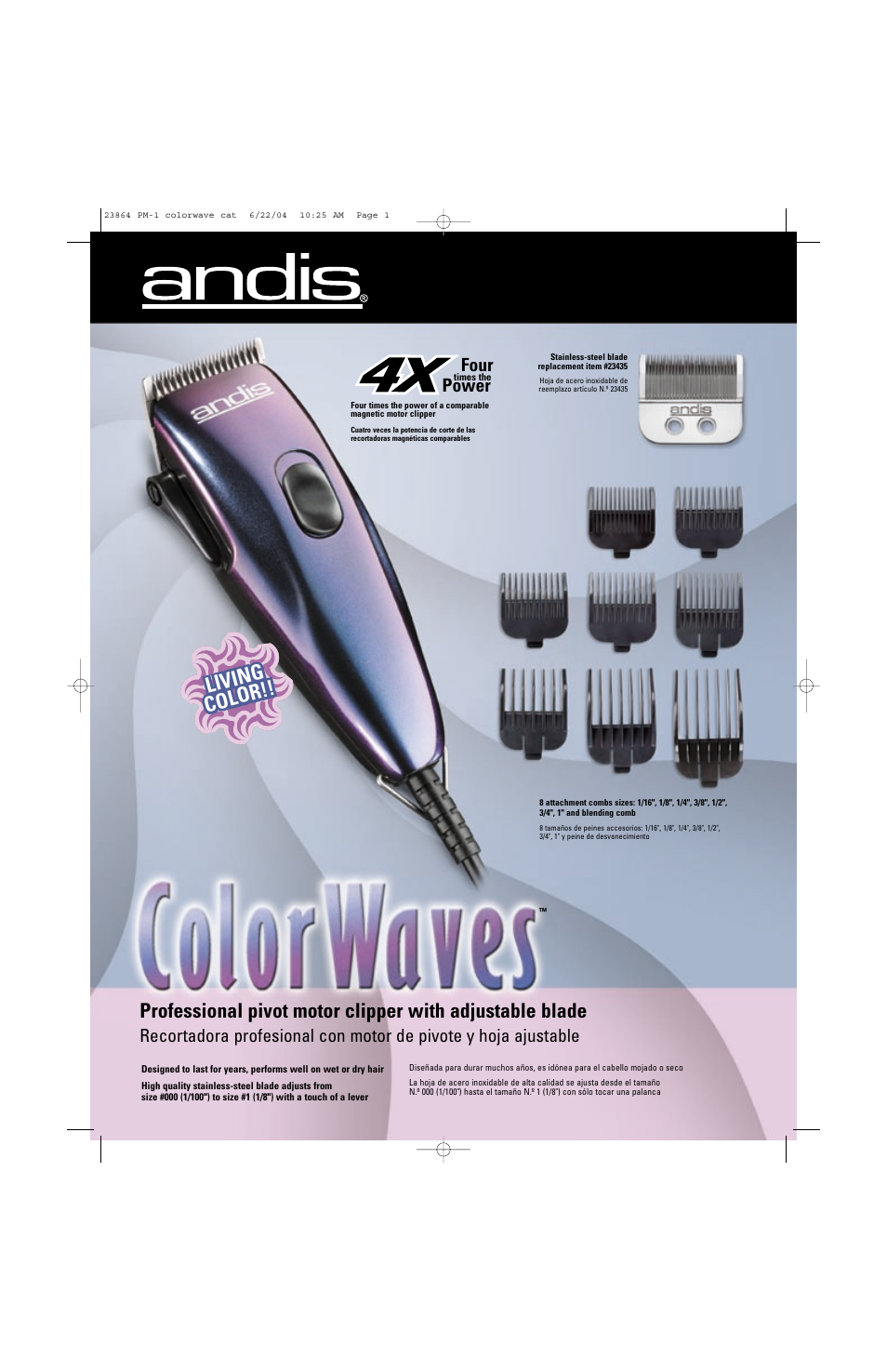 Andis Company Color Waves 23755 User Manual | 2 pages