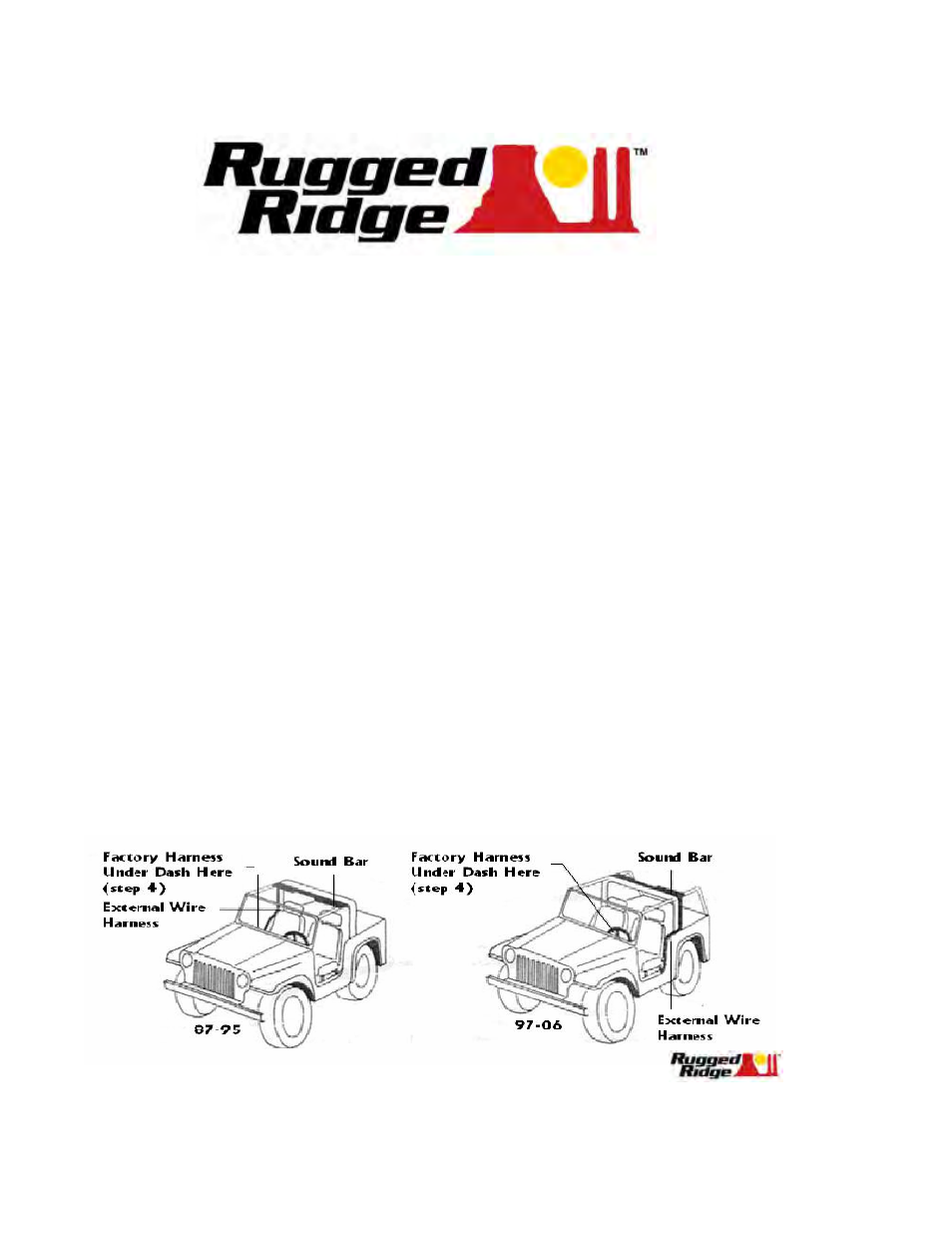 Rugged Ridge 6-Speaker Overhead Sound Bar, Black Denim, 87-06 Jeep Wrangler User Manual | Page 2 / 4