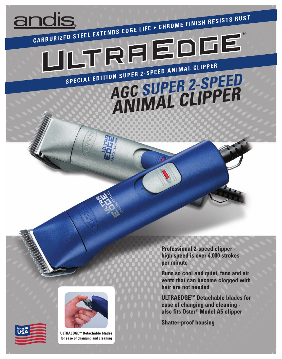 Andis Company AGC2 User Manual | 2 pages