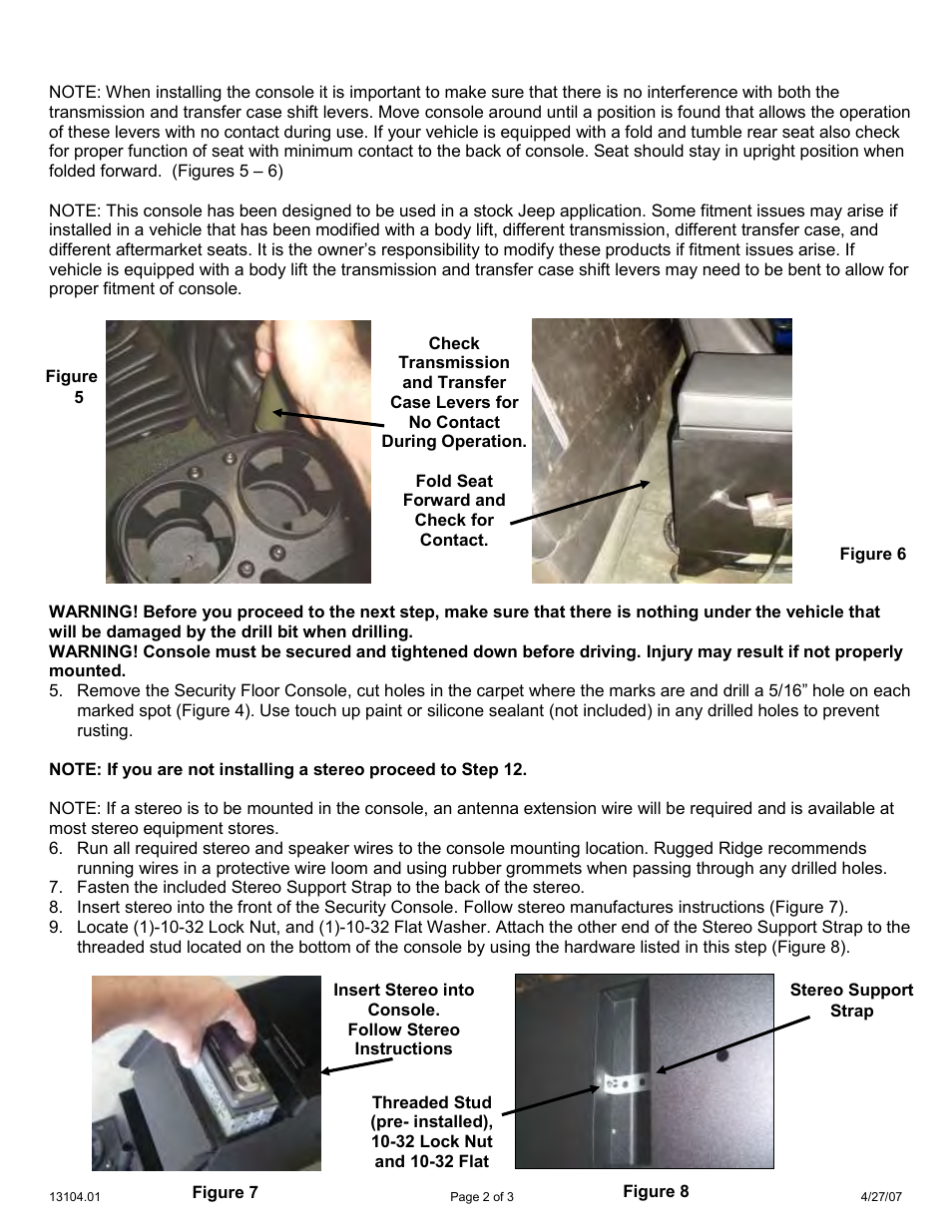 Rugged Ridge Stereo Security Console, Gray, 76-95 Jeep CJ & Wrangler User Manual | Page 2 / 3