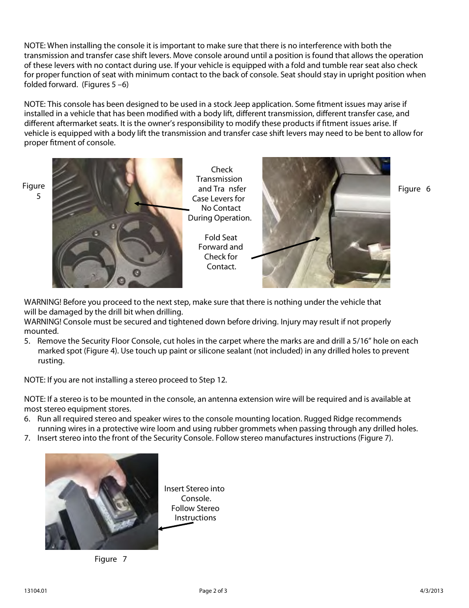 Rugged Ridge Stereo Security Console, Spice, 76-95 Jeep CJ & Wrangler User Manual | Page 2 / 3