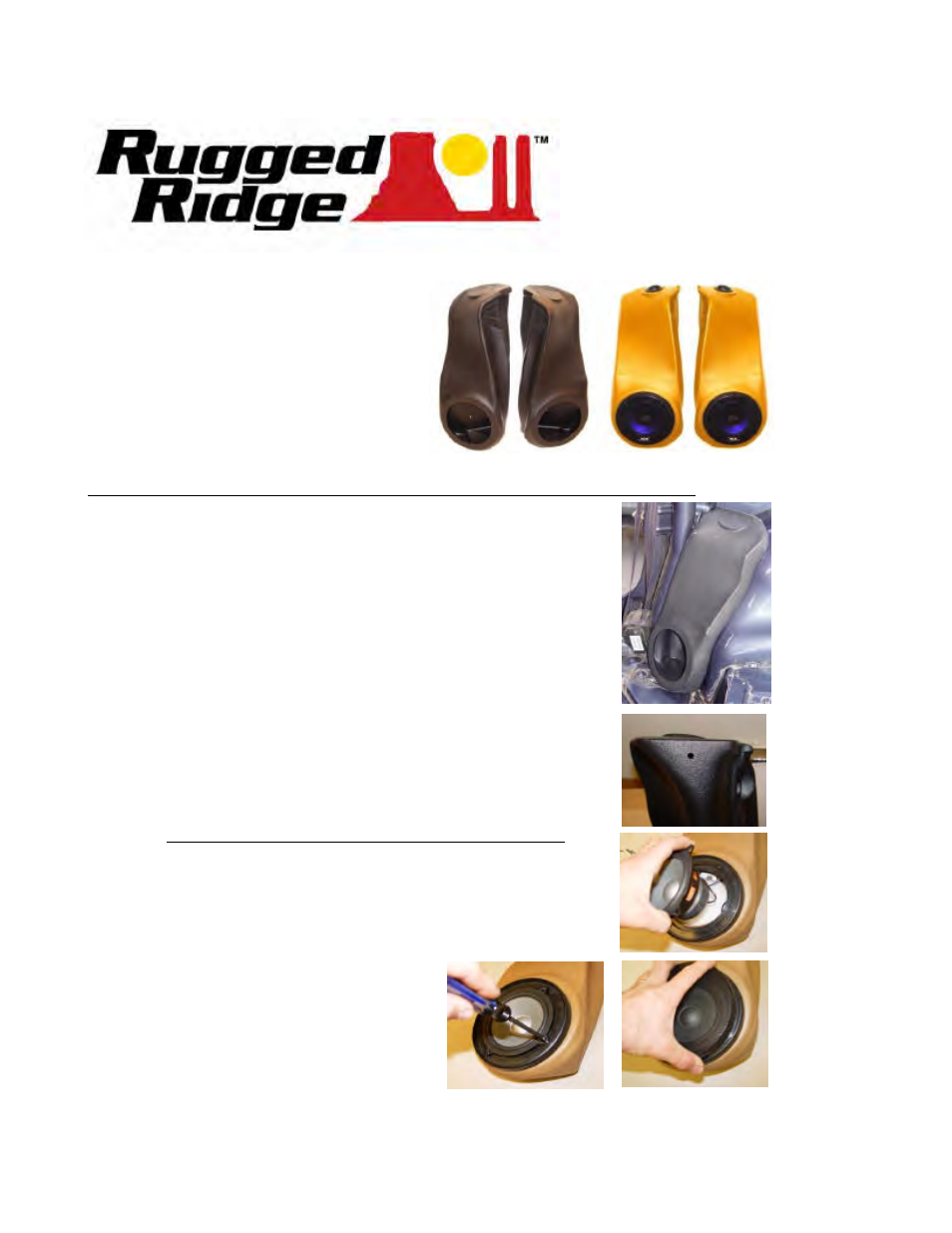 Rugged Ridge Sound Wedges With Speakers, 97-06 Jeep Wrangler (TJ) User Manual | 1 page