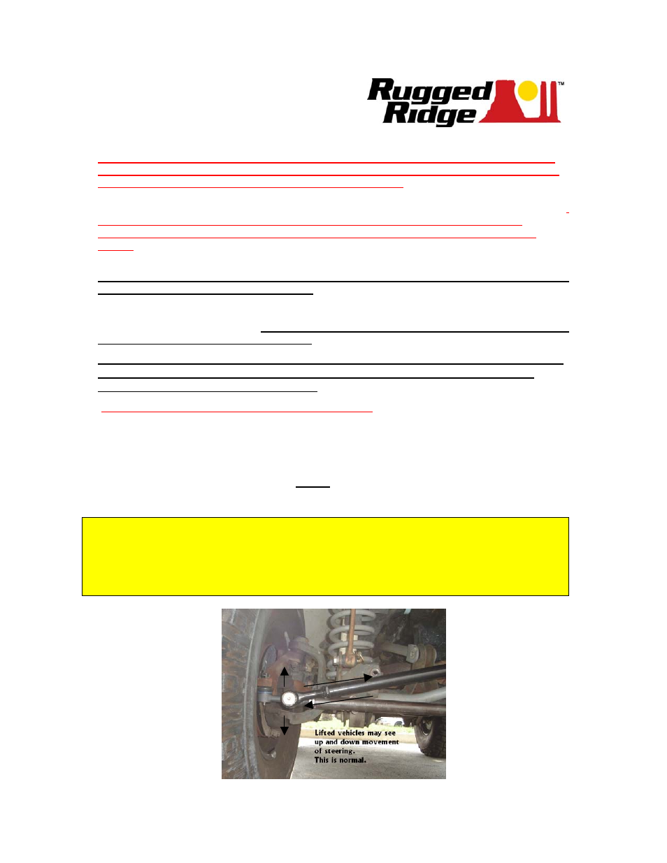 Rugged Ridge HD Tie Rod & Drag Link Kit, 87-95 Jeep Wrangler (YJ) User Manual | 5 pages
