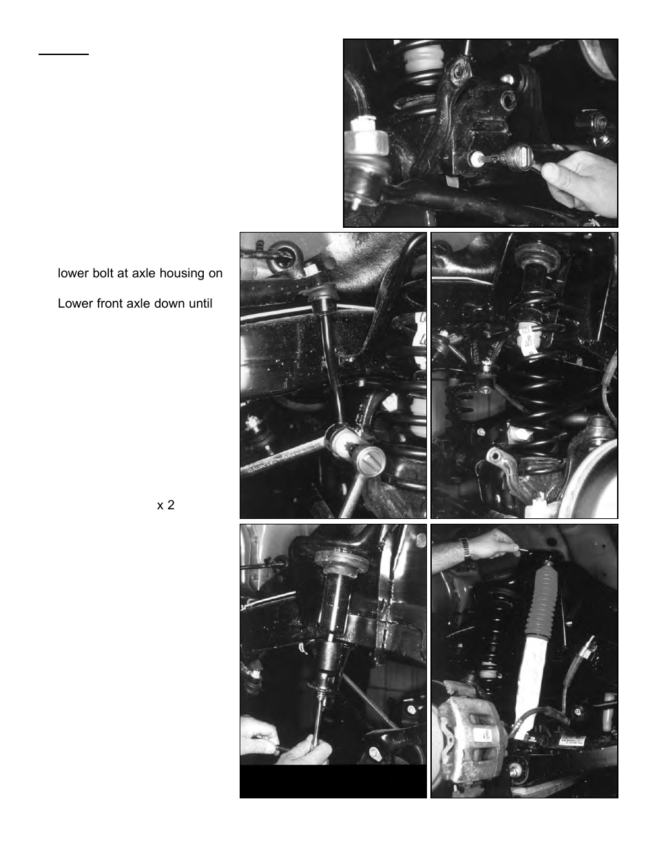 Front | Rugged Ridge 4-Inch Lift Kit with Shocks, 03-06 Jeep Wrangler (TJ) User Manual | Page 2 / 7