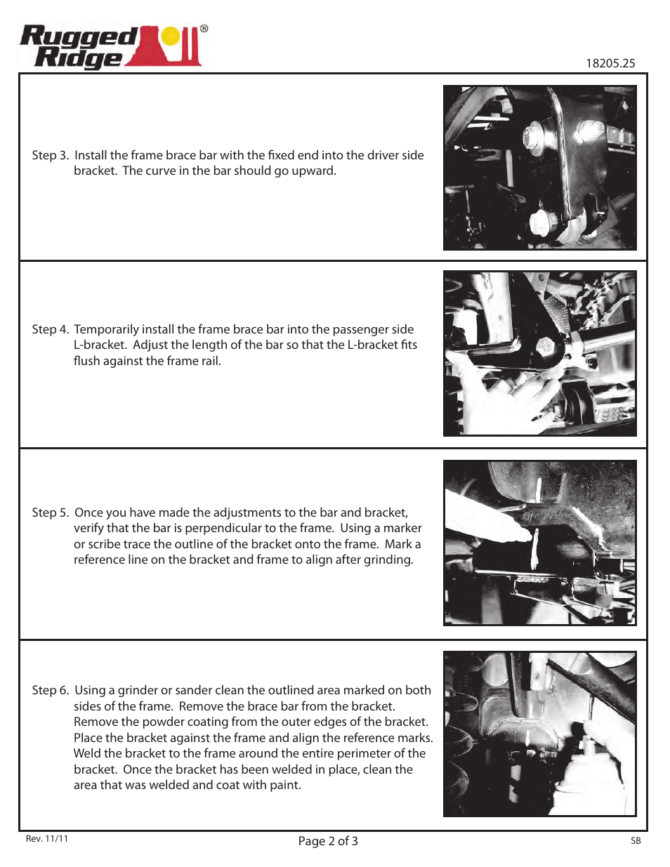 Rugged Ridge Frame Brace Kit, 07-14 Jeep Wrangler User Manual | Page 2 / 3