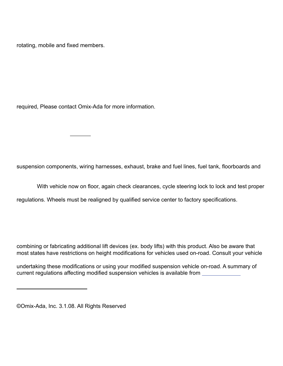 Rugged Ridge 2-Inch Lift Kit without Shocks, 04-06 Jeep Wrangler Unlimited (LJ) User Manual | Page 7 / 7