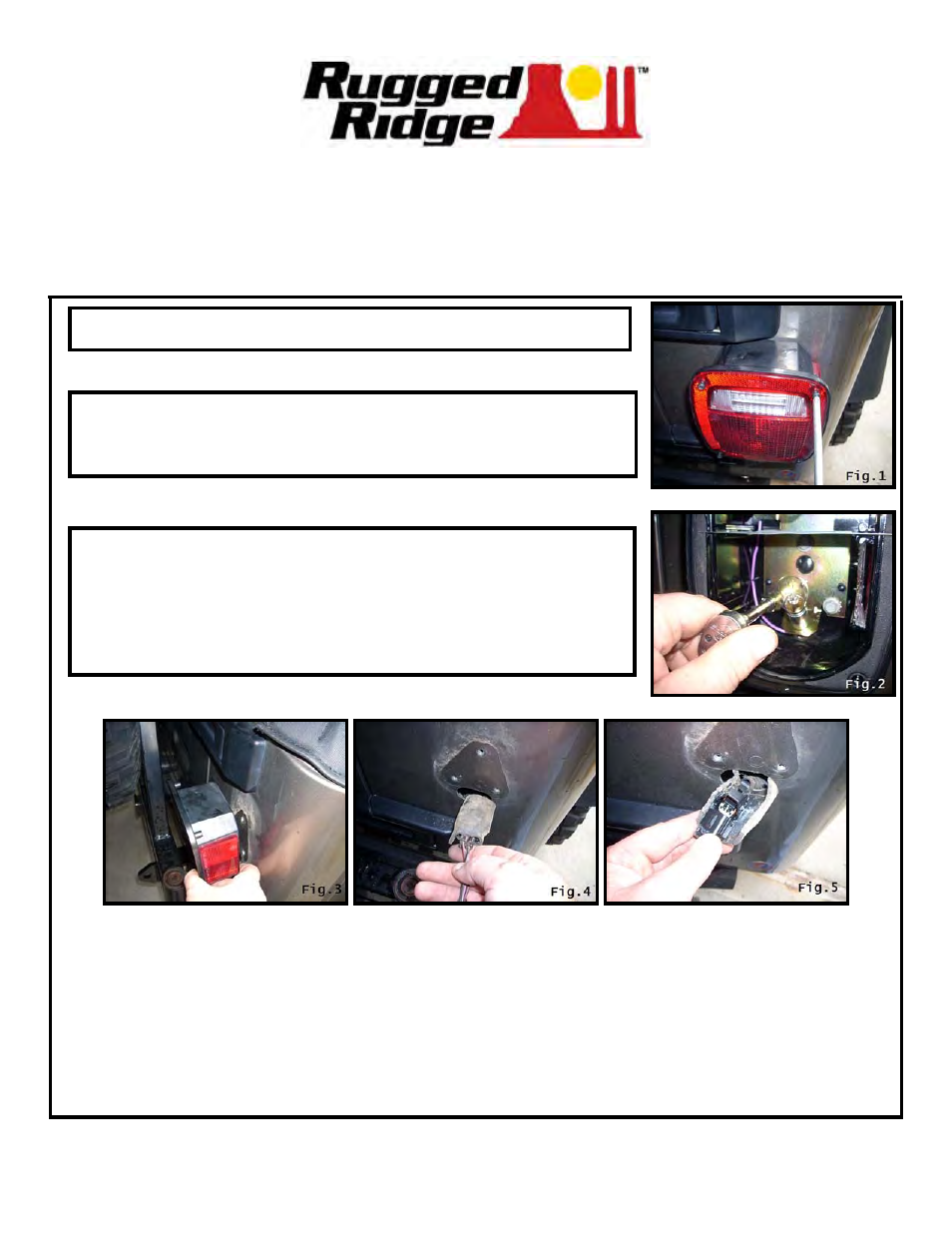 Rugged Ridge LED Tail Light Assembly, Left Side, 76-06 Jeep CJ & Wrangler User Manual | 2 pages