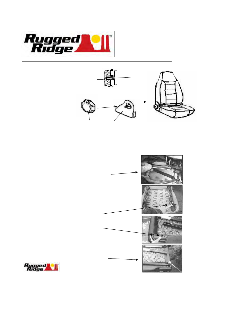 Rugged Ridge High-Back Front Seat, Reclinable, Blk Denim, 76-02 Jeep CJ & Wrangler User Manual | 1 page