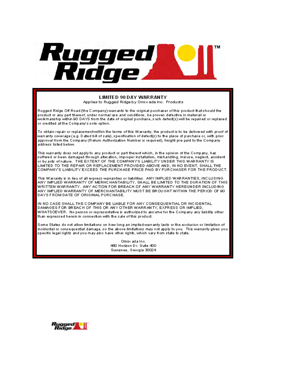 Rugged Ridge Replacement Seat Slider, 76-95 Jeep CJ & Wrangler User Manual | Page 4 / 4