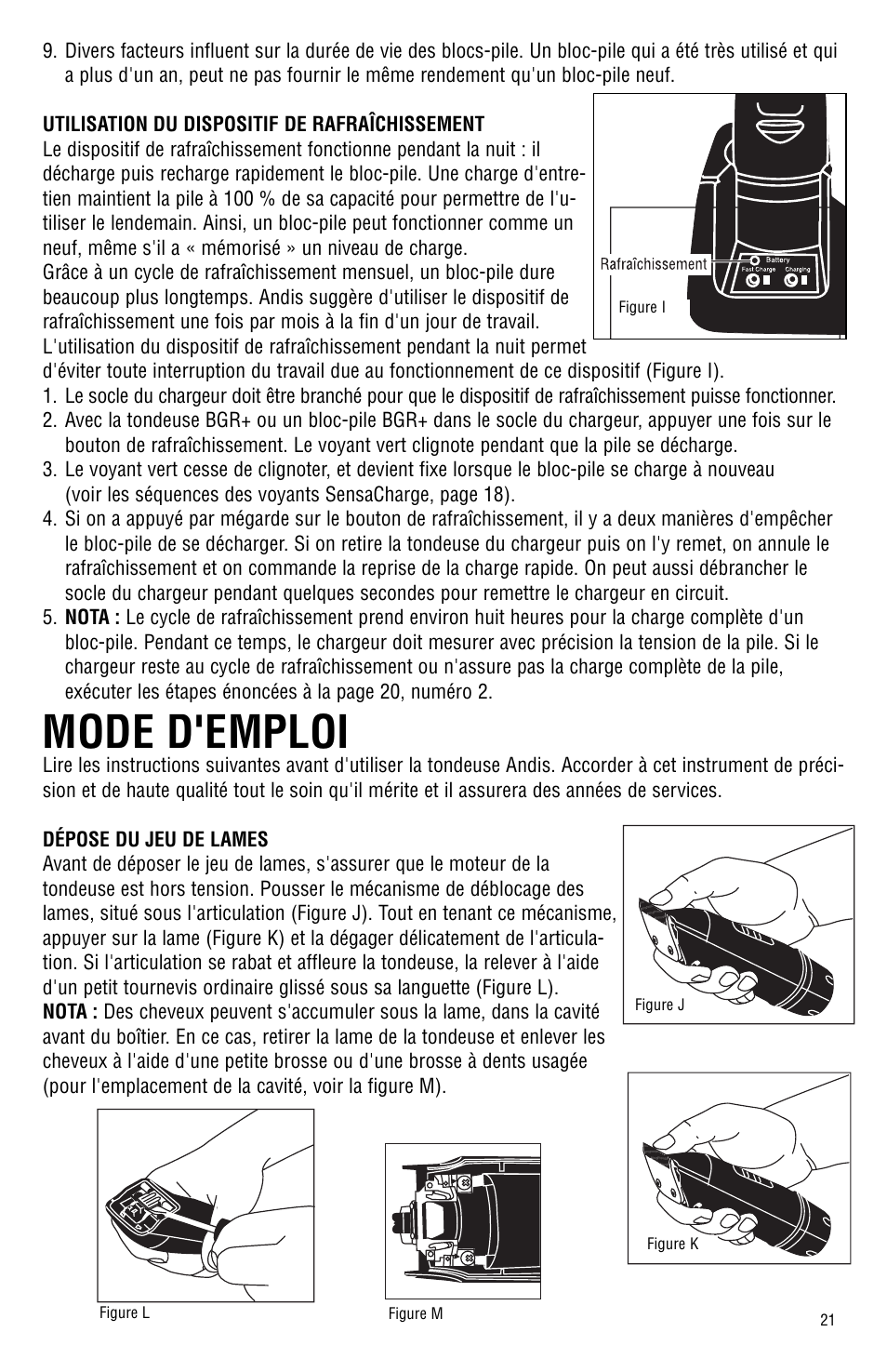 Mode d'emploi | Andis Company Model BGR BGRC User Manual | Page 22 / 26