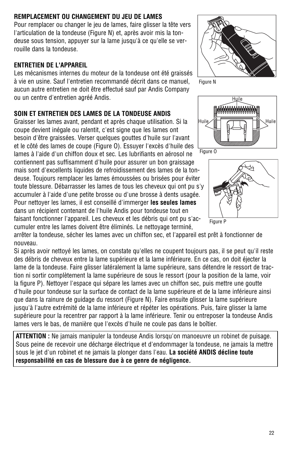 Andis Company Model BGR BGRC User Manual | Page 23 / 26