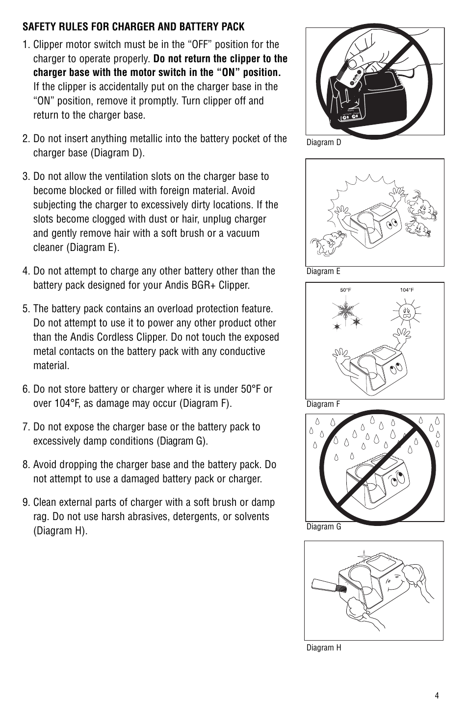 Andis Company Model BGR BGRC User Manual | Page 5 / 26